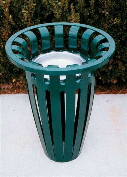 Picture of Flared Top Round Ash Urn - Plastic Coated Ribbed Steel - Portable