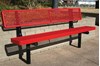 Picture of 6 ft. Bench with Back - Thermoplastic Coated Steel - Expanded Style - Inground Mount