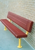 Picture of 8 ft. Bench with Back - Thermoplastic Coated Steel - Rolled Expanded Metal - Surface Mount