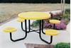 Picture of Round Picnic Table - Thermoplastic Coated Steel - Expanded Metal - Portable