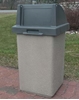 Picture of 30 Gallon Concrete Trash Can - Self Closing Push Door Top - Portable 