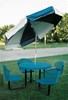 Picture of Round Thermoplastic Steel Picnic Table - With Back - Regal Style - Portable