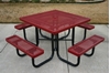 Square Thermoplastic Metal Picnic Table - Perforated Style	