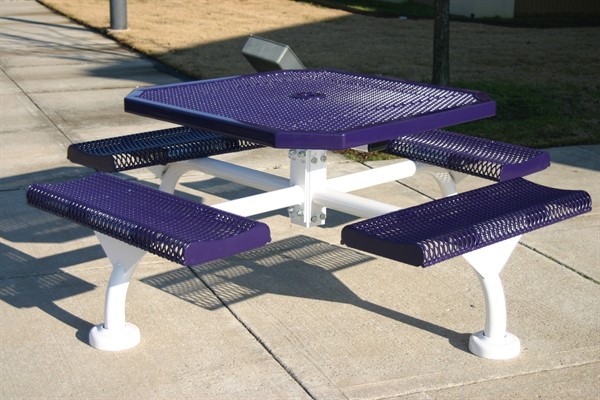 Picture of Octagonal Thermoplastic Steel Picnic Table - Rolled Regal Style - Portable