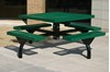 Picture of Square Web Style Thermoplastic Picnic Table - Expanded Metal - Inground Mount