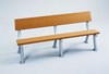 8 Ft. Recycled Plastic Bench With Back - Silver Frame - In Ground Mount