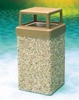 Picture of 9 Gallon Concrete Trash Can - 4 Way Open Top - Portable