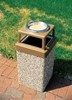 Mini Concrete Trash Can - 4 Way Open Top W/ Ashtray - Portable