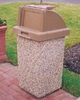Picture of 30 Gallon Concrete Trash Can - Push Door Lid & Tray Holder - Portable
