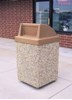 53 Gallon Concrete Trash Can With Spring-Loaded Push Door - Portable