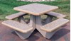 Square Concrete Picnic Table - Portable