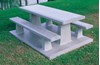 7 Ft Concrete Picnic Table - Single Precast Piece - Portable