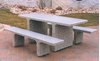 7 Ft ADA Wheelchair Accessible Concrete Picnic Table - 2 Unattached Benches