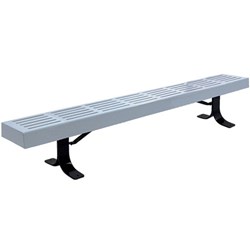 6 ft. Slatted Park Bench without Back - Plastic Coated Steel