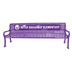 8 Ft. Custom Logo Contour Bench - Thermoplastic Coated Steel