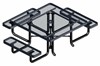 Picture of Square Thermoplastic Metal Picnic Table - 3 Seats - Ultra Leisure Style - Portable