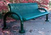 Picture of 4 ft. Bench with Back - Thermoplastic Coated Steel - Regal Style - Inground Mount