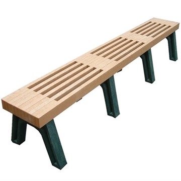 Picture of 8 Ft. Recycled Plastic Slatted Bench without Back - Portable 