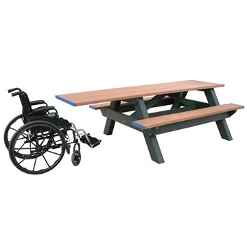 Single End ADA Rectangular Recycled Plastic Picnic Table