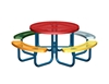 Picture of Multi-Color Round Thermoplastic Steel Picnic Table - Regal Style - Portable