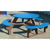 Picture of Recycled Plastic Round Picnic Table - Three Attached Benches - Portable