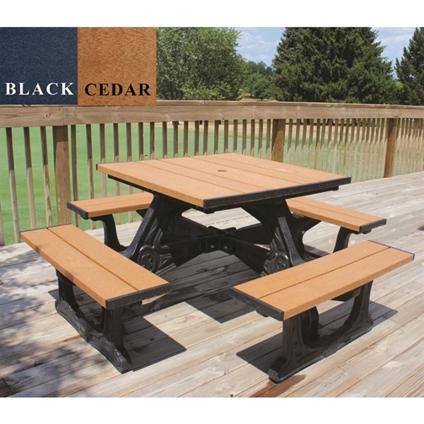 Recycled Plastic Square Picnic Table Portable by Park