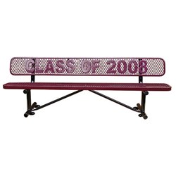 4 Ft. Logo Memorial Bench - Plastic Coated Expanded Metal 