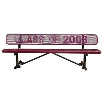 4 Ft. Logo Memorial Bench - Plastic Coated Expanded Metal 