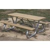 8 Ft Wooden Picnic Table - Bolted Steel Frame - Portable