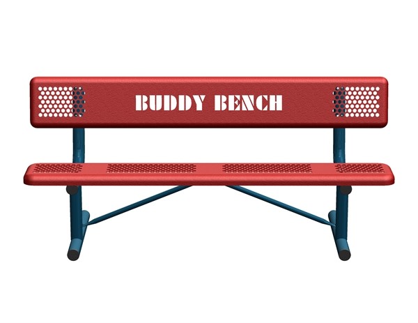 Picture of 8 Ft. Perforated Steel Buddy Bench 