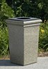 30 Gallon Stone Tec Square Polymer Concrete Plastic Trash Receptacle