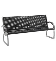 Picture of 4 ft. Bench with Back - Powder Coated Steel - Portable