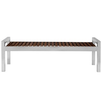 Wood Bench With Stainless Steel Frame - Portable