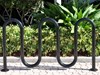 Picture of 7 Space Single Wave Bike Rack - Black Powder Coated - In-ground or Surface Mount