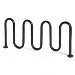 Picture of 9 Space Single Wave Bike Rack - Black Powder Coated - In-ground or Surface Mount