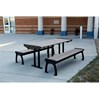 8 Ft. Recycled Plastic Picnic Table With Powder Coated Steel Frame - Portable / Surface Mount