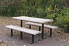 Rectangular 8 Ft. Recycled Plastic Picnic Table - Steel Frame - Inground Or Surface Mount