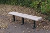 6 Ft. Recycled Plastic Bench Without Back - Steel Frame - Inground Or Surface Mount