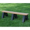 6 Ft. Recycled Plastic Bench Without Back - Slats - Portable