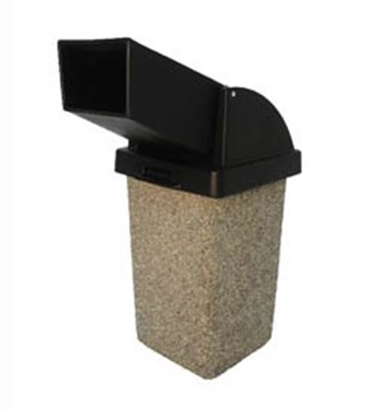 Picture of 30 Gallon Concrete Trash Can with Drive-Up Top and Liner - Portable