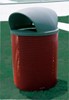 Picture of Dome Lid for 55 Gallon Trash Receptacle - Gray Plastic
