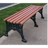 80 Inch Renaissance Bench Without Back - Wooden Slats And Metal Frame - Portable