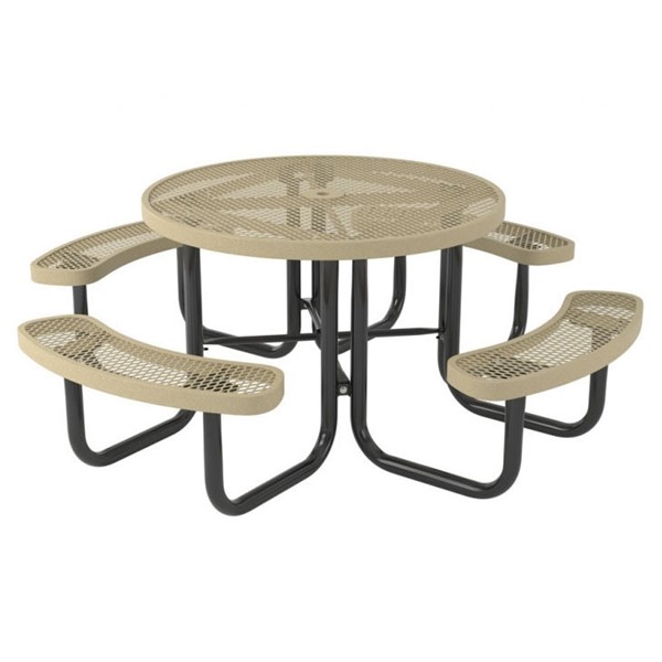 Picture of Round Thermoplastic Steel Picnic Table - Quick Ship - Portable 
