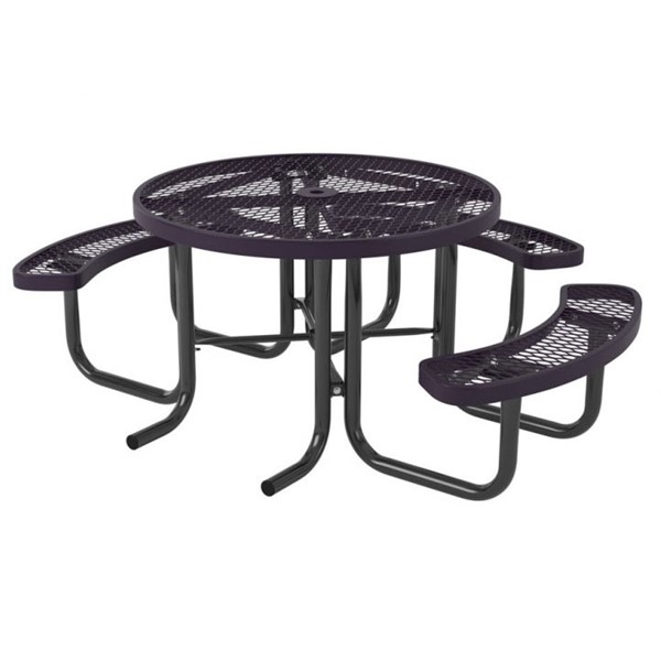 Picture of Round Thermoplastic Steel Picnic Table - Quick Ship - 3 Seats - Portable 