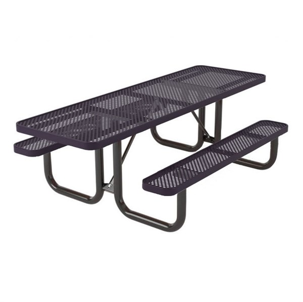 ADA Dual Access Rectangular 8 ft. Thermoplastic Perforated Steel Picnic Table