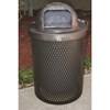 Picture of 32 Gallon Trash Can with Dome Top - Plastic Coated Expanded Metal - Portable