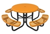 RHINO Solid Top Picnic Table with Expanded Metal Seats