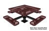 RHINO Pedestal Picnic Table Expanded Metal Surface Mount