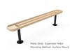 RHINO 6 Ft. Bench without Back - Expanded Metal, Surface Mount