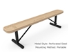 RHINO 6 Ft. Bench without Back, Perforated Metal, Portable